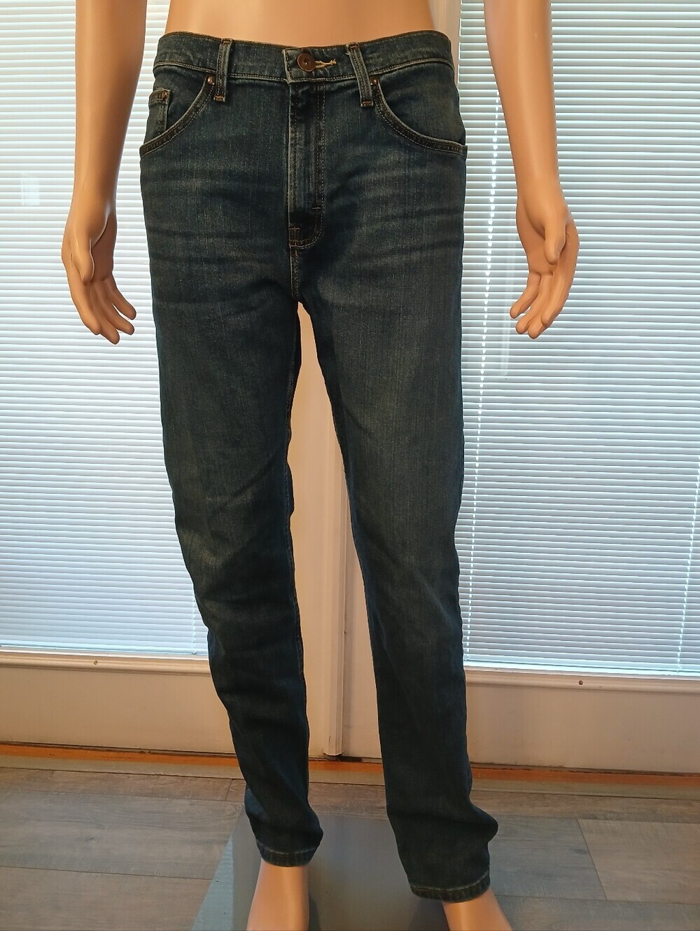 Wrangler Men's Slim Straight Indigo Blue Jeans 34x32
